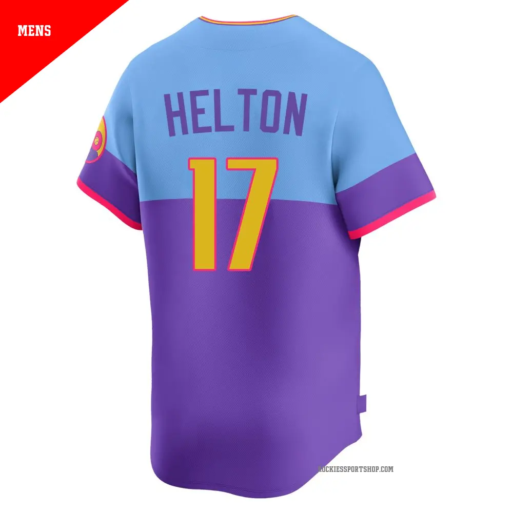 Men's #17 Todd Helton Colorado Rockies Light Blue Limited Purple