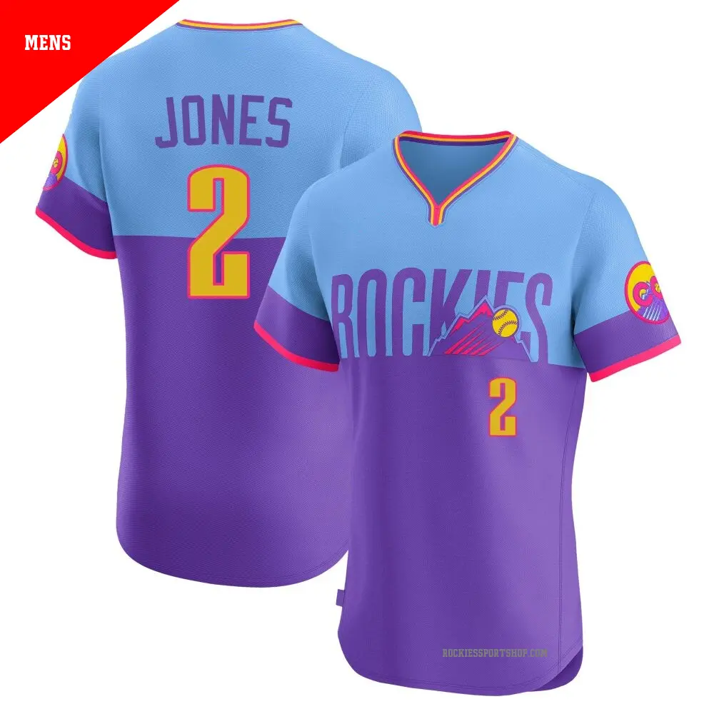 Men's #2 Greg Jones Colorado Rockies Light Blue Limited Purple