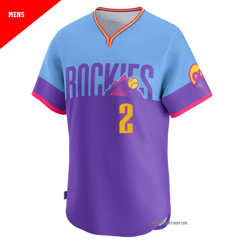 Men's #2 Greg Jones Colorado Rockies Light Blue Limited Purple