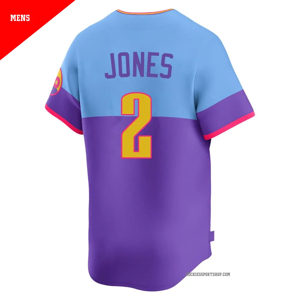 Men's #2 Greg Jones Colorado Rockies Light Blue Limited Purple