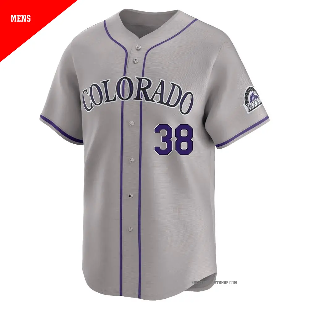 Men's #38 Victor Vodnik Colorado Rockies Gray Limited Road Jersey