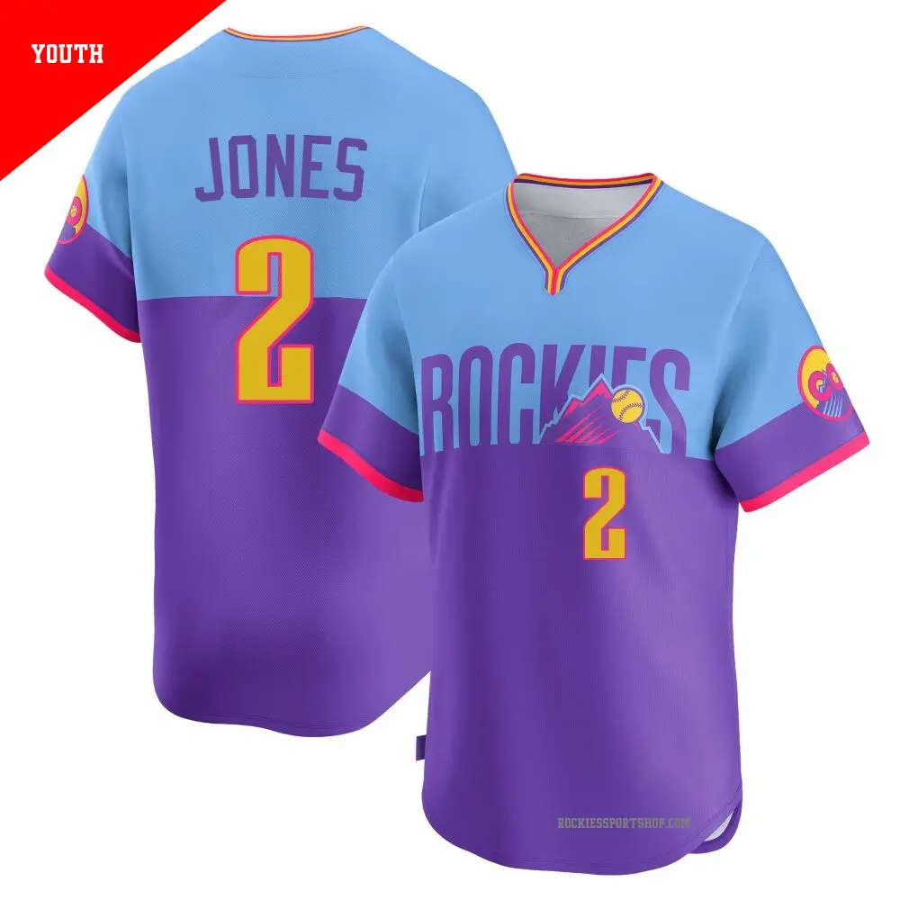 Men's #2 Greg Jones Colorado Rockies Light Blue Limited Purple